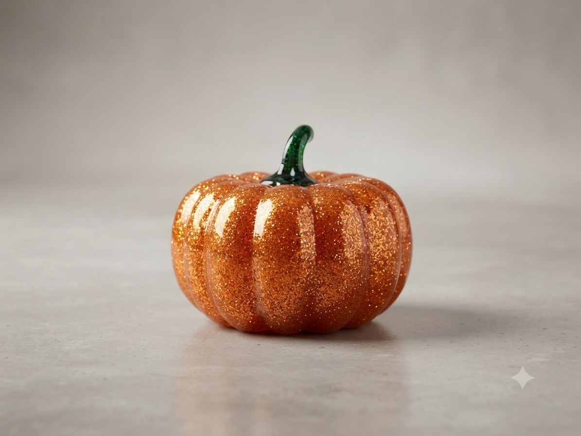 Sparkle Pumpkin Trinket Jar (Medium-sized)