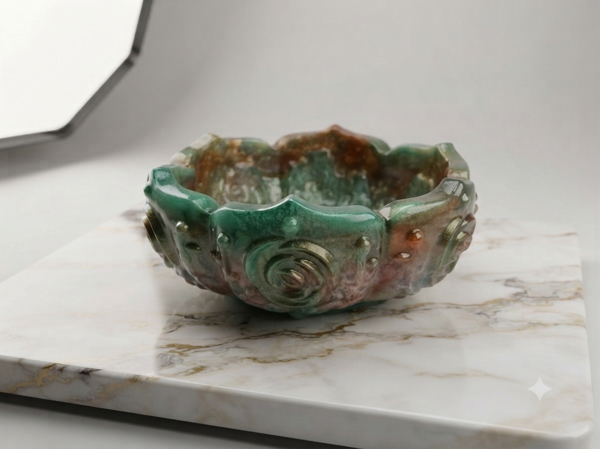 Green & Bronze Trinket Bowl