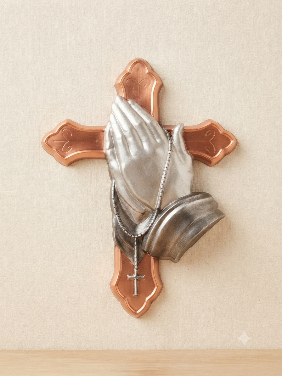 Praying Hands & Cross Magnet