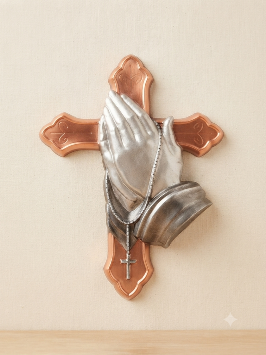 Praying Hands & Cross Magnet