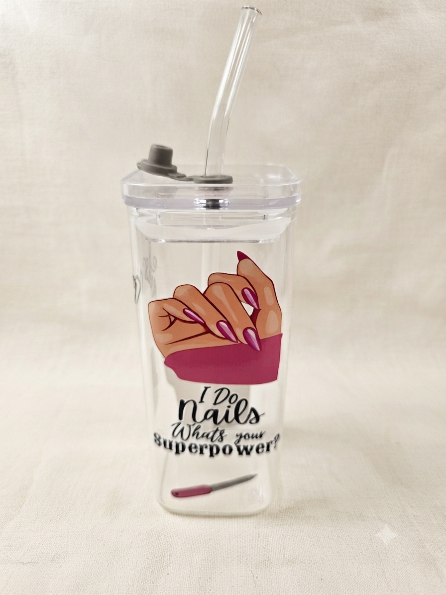 "I Do Nails" Glass Tumbler