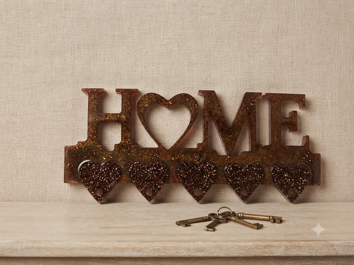 H-O-M-E Key Ring Wall Holder