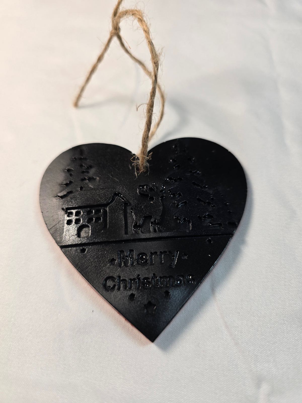 Midnight Black Heart Ornament