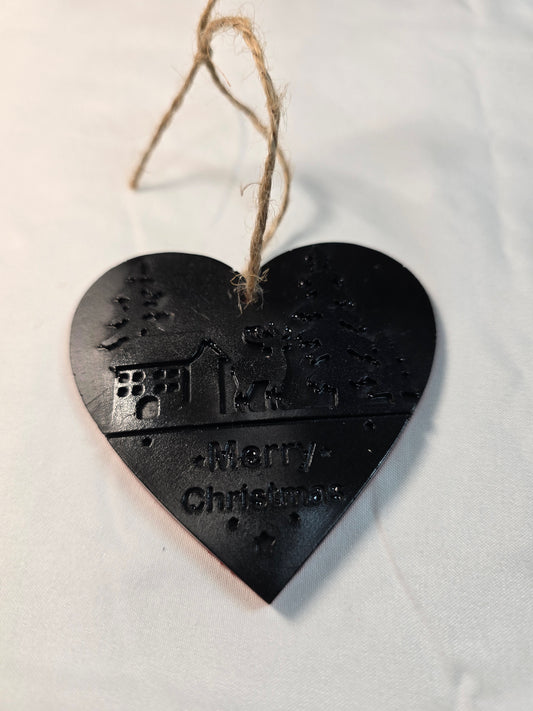 Midnight Black Heart Ornament