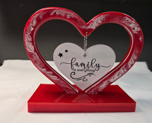 "Family Is Everything" Swinging Heart Centerpiece
