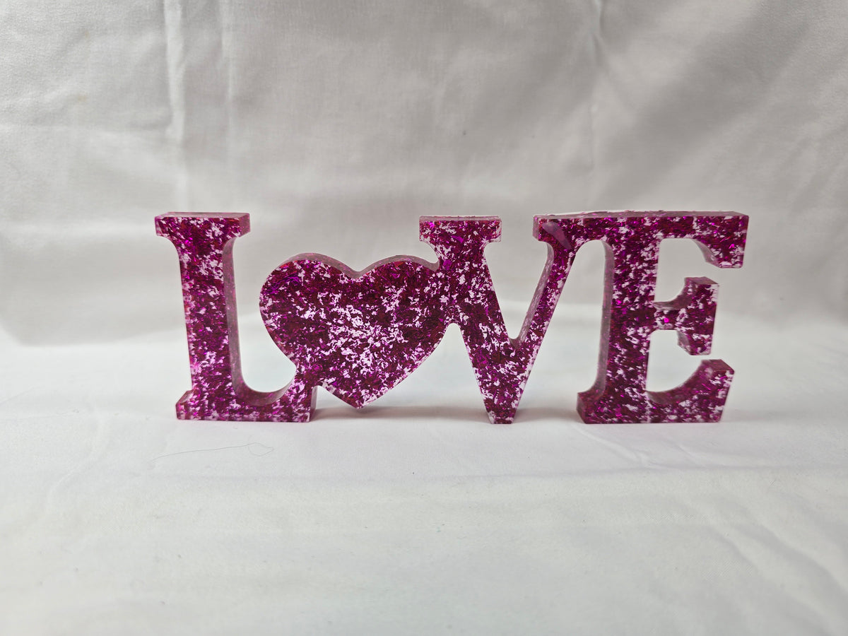 "Love" Resin Word Sign