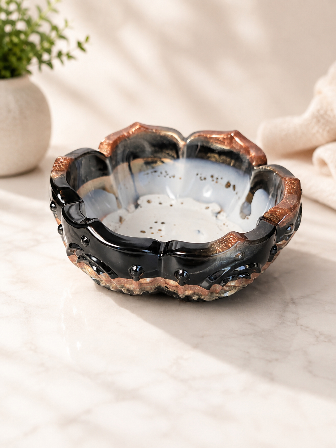 Marble Effect Resin Trinket Bowl