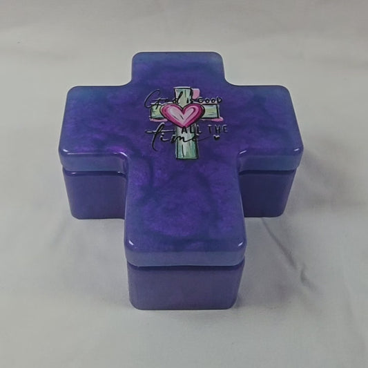 Purple Cross Trinket Box